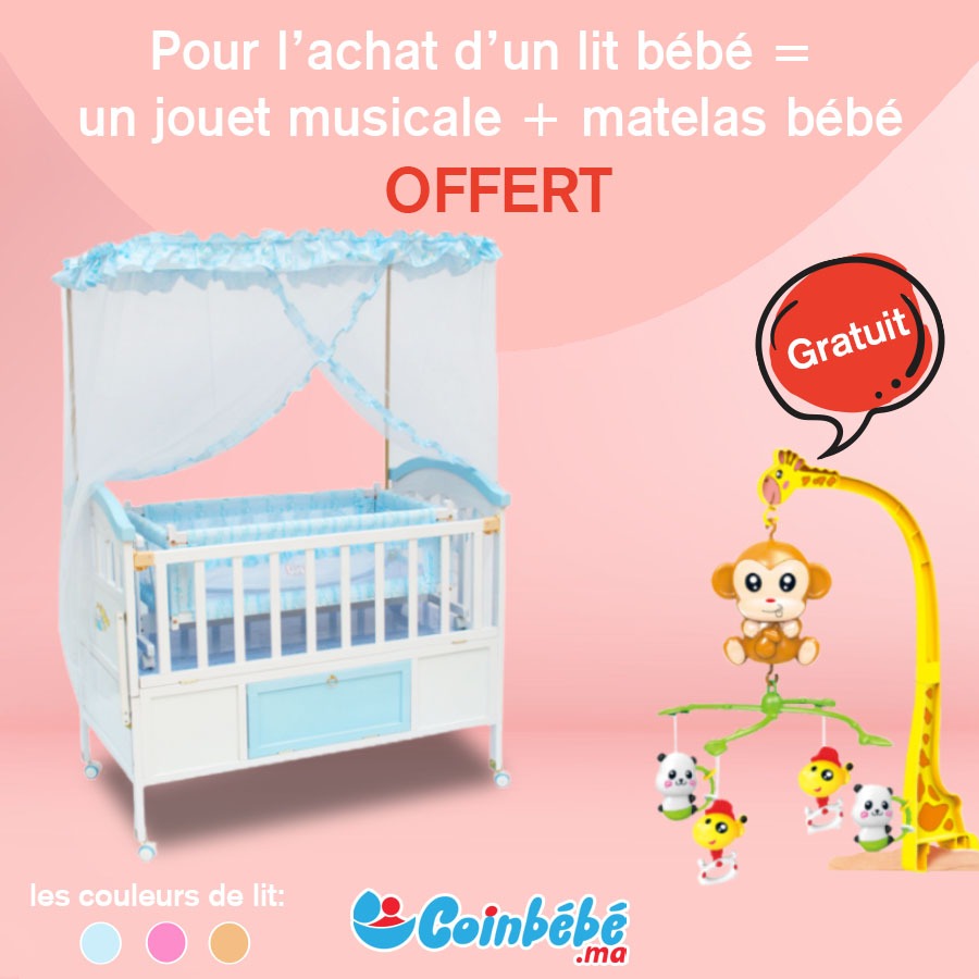 Lit Bebe A Barreaux En Bois Avec Tiroir Jouet Musicale Gratuit Coinbebe