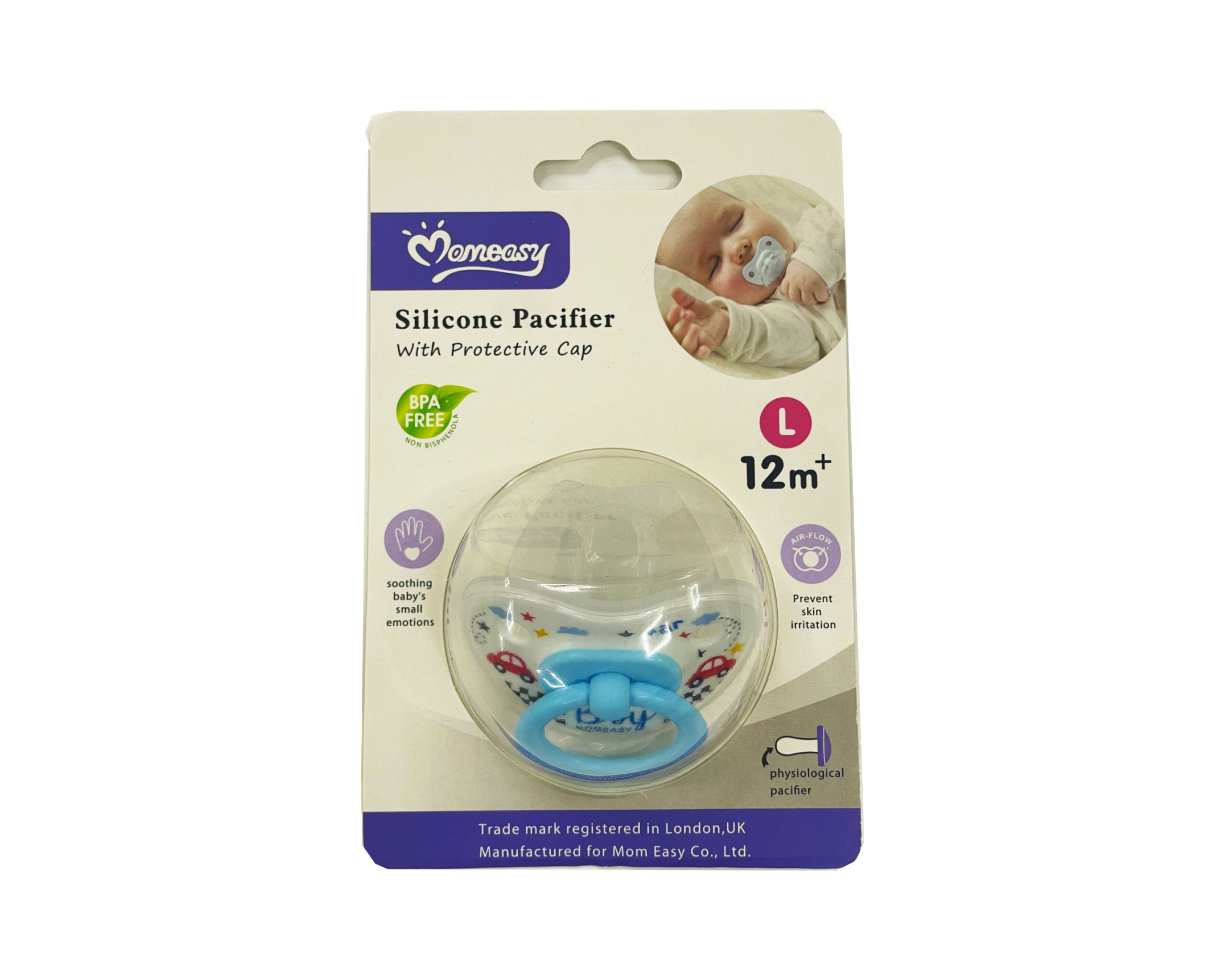 Sucette Momeasy 12m+ Type Physiologique –Blue