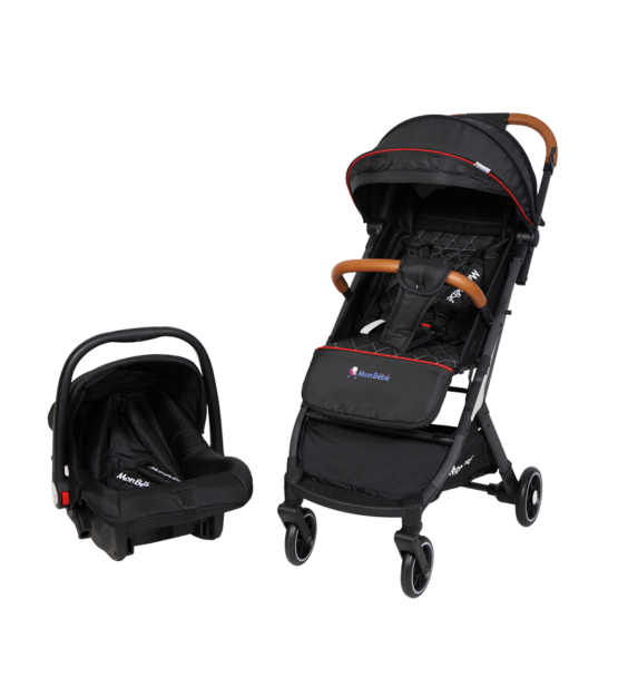 POUSSETTE VALISE AVEC MAXI COSI NOIR – MON BÉBÉ