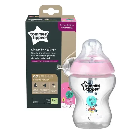 BIBERON 260 ML 0M+ Rose – Tommee Tippee