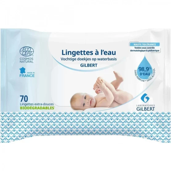 Lingettes Gilbert à l’eau 70 unités